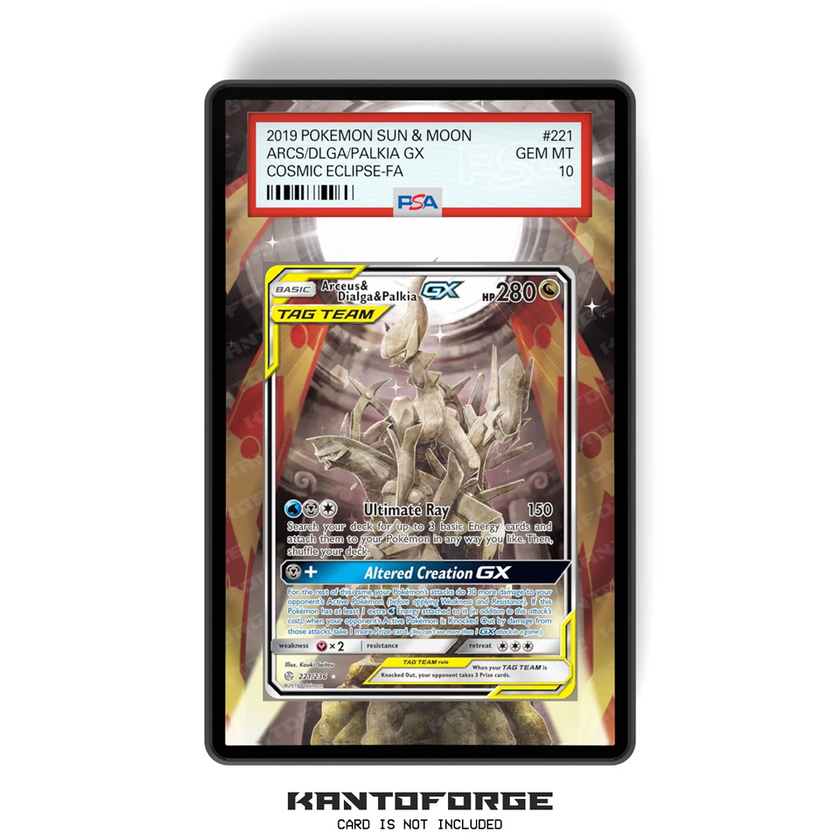 Arceus & Dialga & Palkia GX 221/236 - PSA Size Graded Card Case Extended Artwork Display with GradeGuardian Protection
