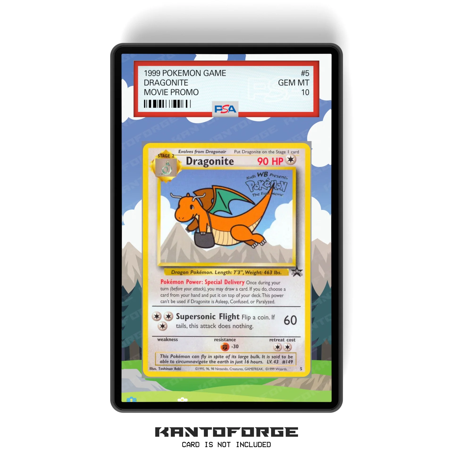 Dragonite 005 - PSA Size Graded Card Case Extended Artwork Display with GradeGuardian Protection