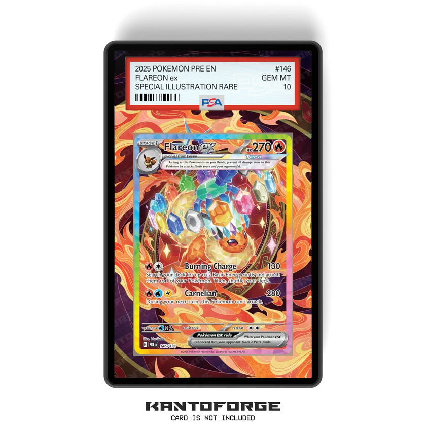Flareon ex 146/131 - PSA Size Graded Card Case Extended Artwork Display with GradeGuardian Protection