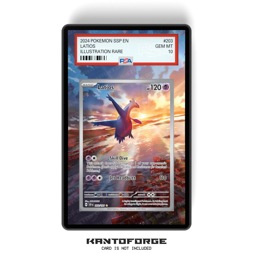 Latios 203/191 - PSA Size Graded Card Case Extended Artwork Display with GradeGuardian Protection
