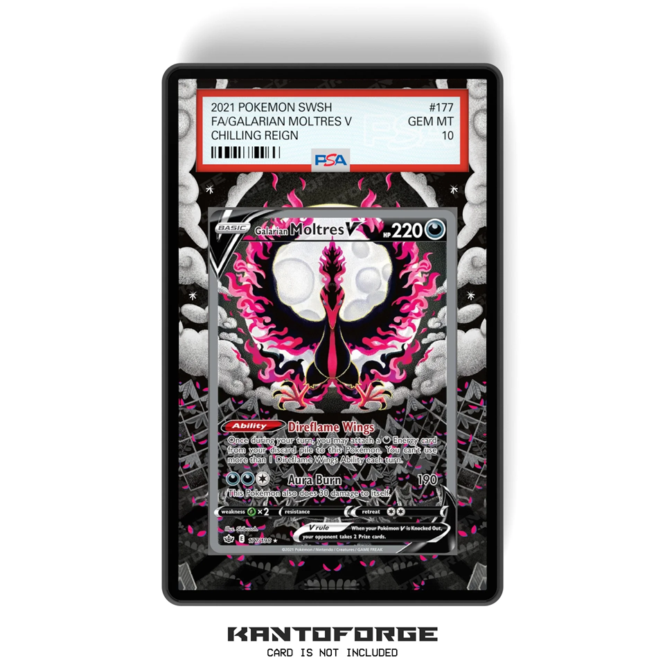 Galarian Moltres V 177/198 - PSA Size Graded Card Case Extended Artwork Display with GradeGuardian Protection