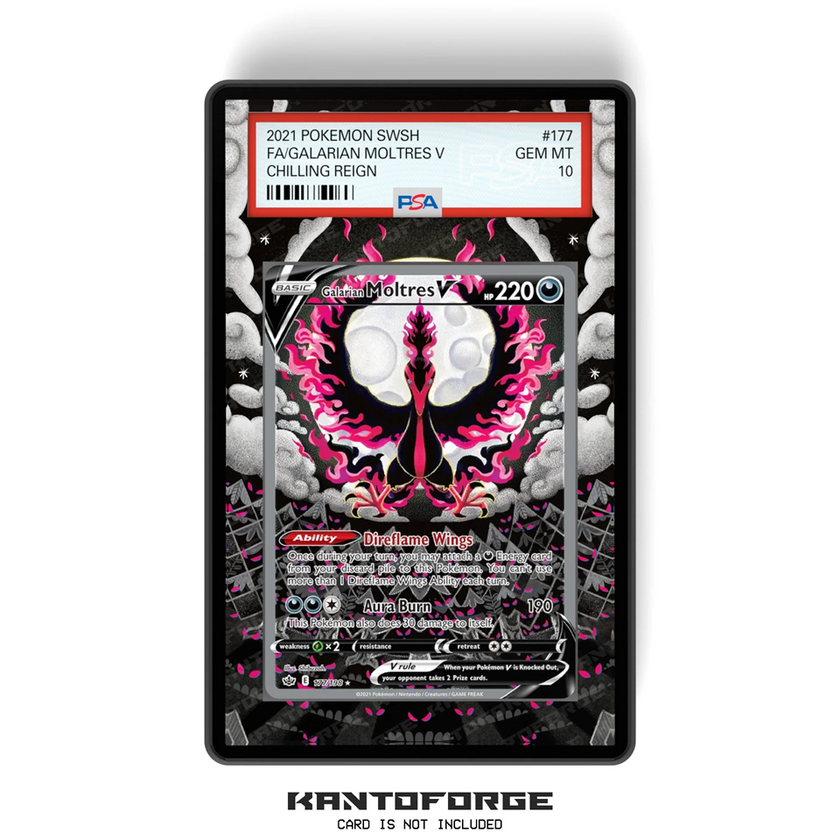 Galarian Moltres V 177/198 - PSA Size Graded Card Case Extended Artwork Display with GradeGuardian Protection