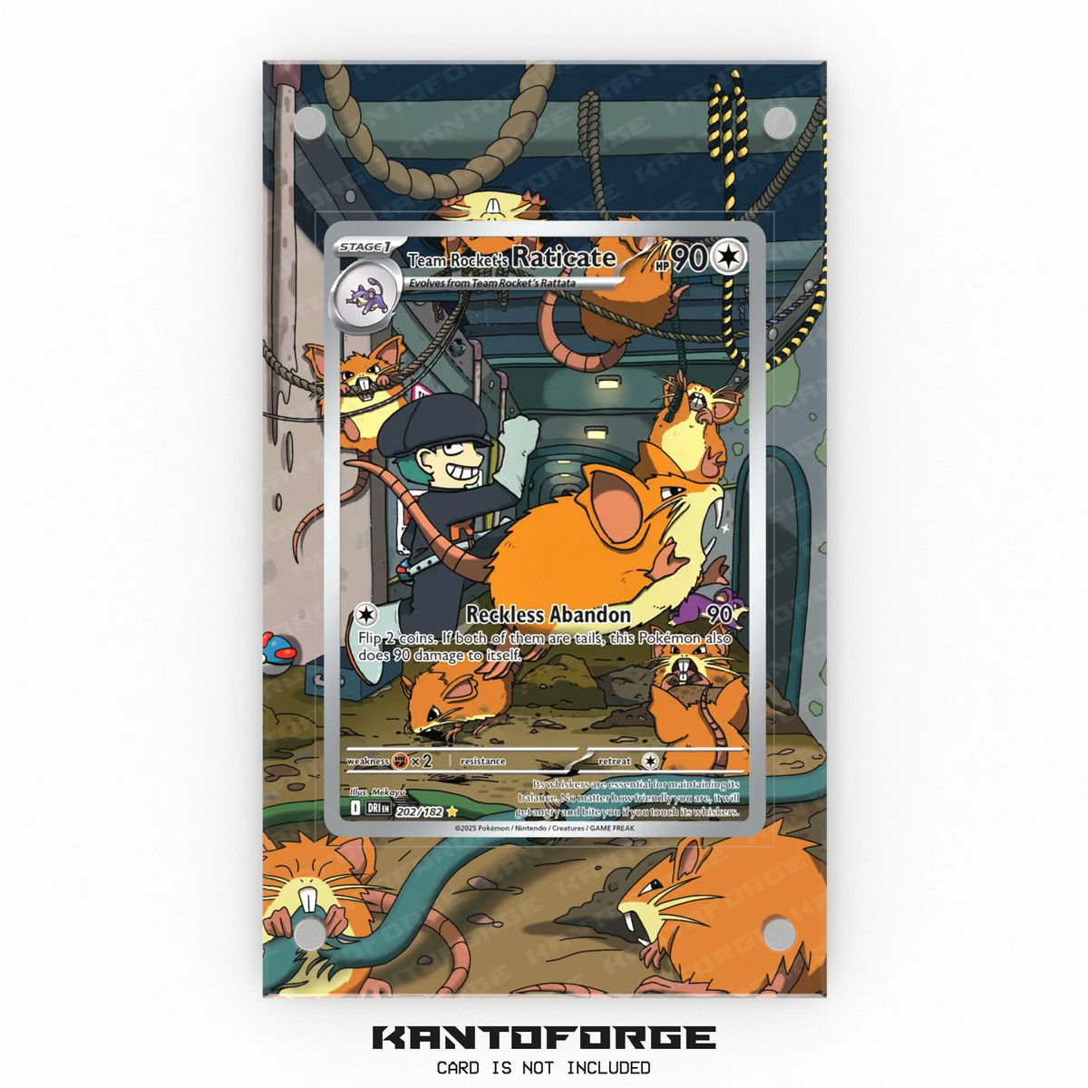 Team Rocket's Raticate 202/182 - Pokémon Extended Artwork Display Case