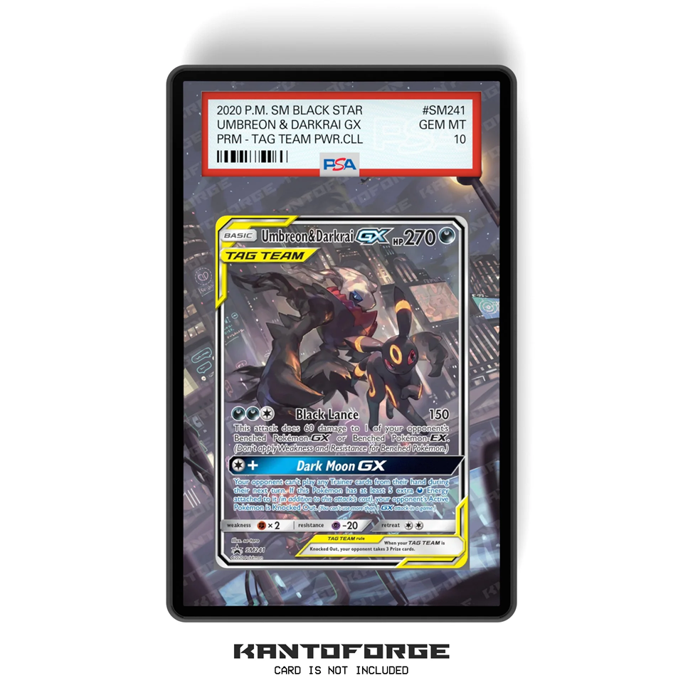 Umbreon & Darkrai GX SM241 - PSA Size Graded Card Case Extended Artwork Display with GradeGuardian Protection
