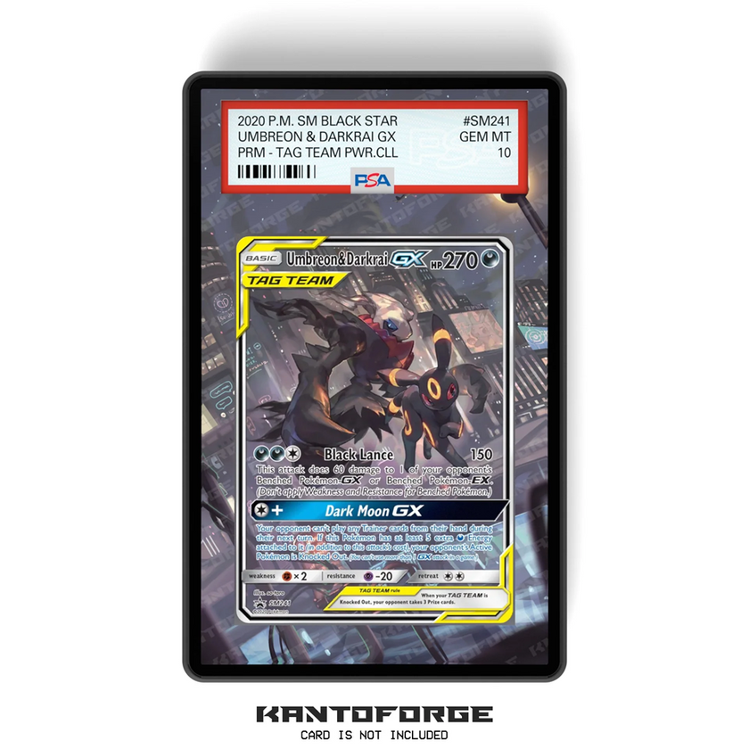 Umbreon & Darkrai GX SM241 - PSA Size Graded Card Case Extended Artwork Display with GradeGuardian Protection