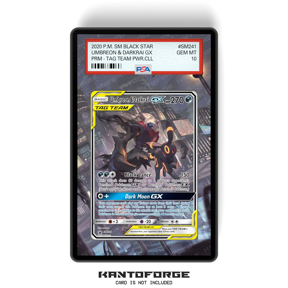 Umbreon & Darkrai GX SM241 - PSA Size Graded Card Case Extended Artwork Display with GradeGuardian Protection