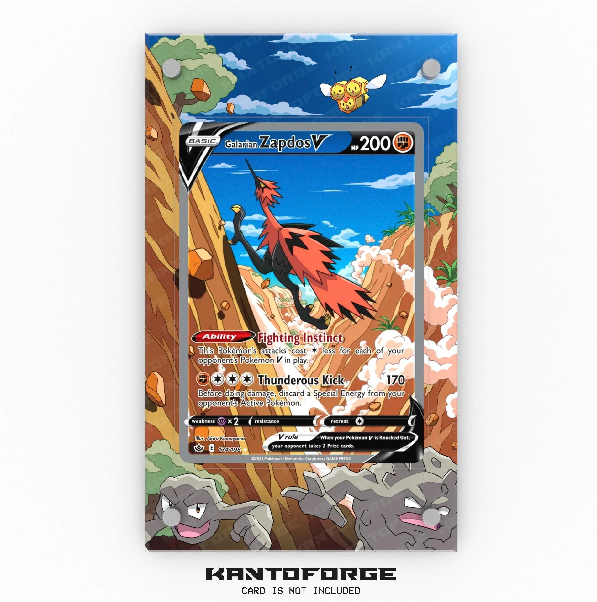 Galarian Zapdos V 174/198 - Pokémon Extended Artwork Display Case